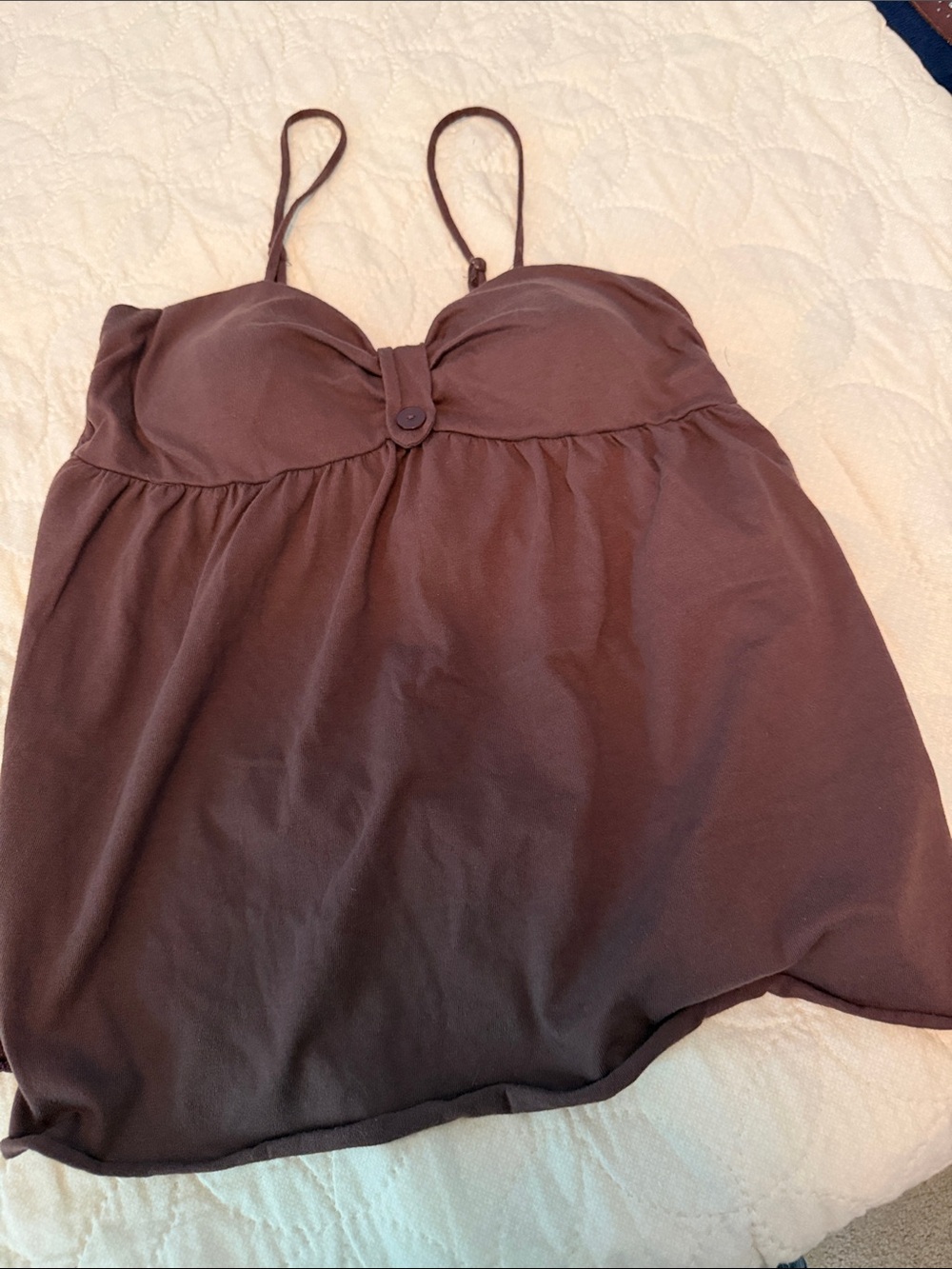 One Step Ahead Brown Spaghetti-Strap Bustier Camisole